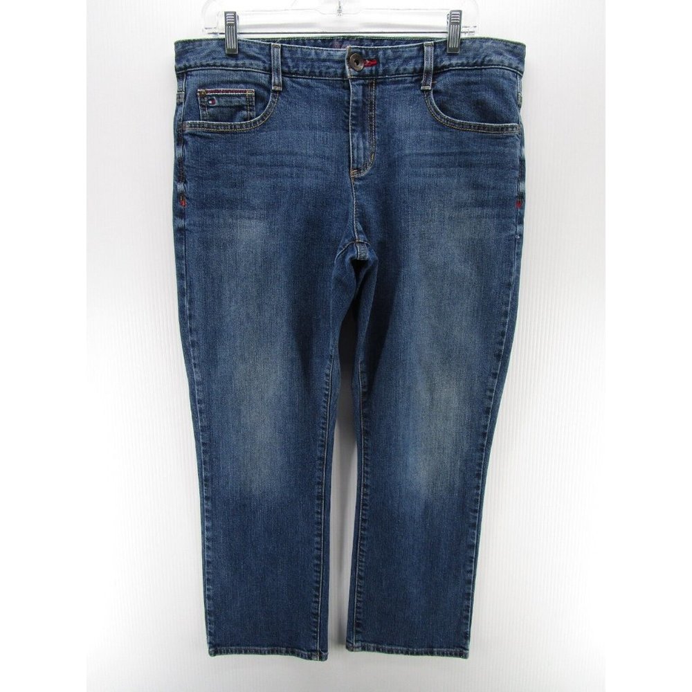 Tommy Hilfiger Spirit Crop Mid Rise Flap Pockets Preppy Y2K Jeans